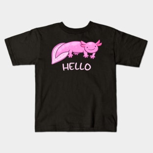 Hello Funny Axolotl Kids T-Shirt